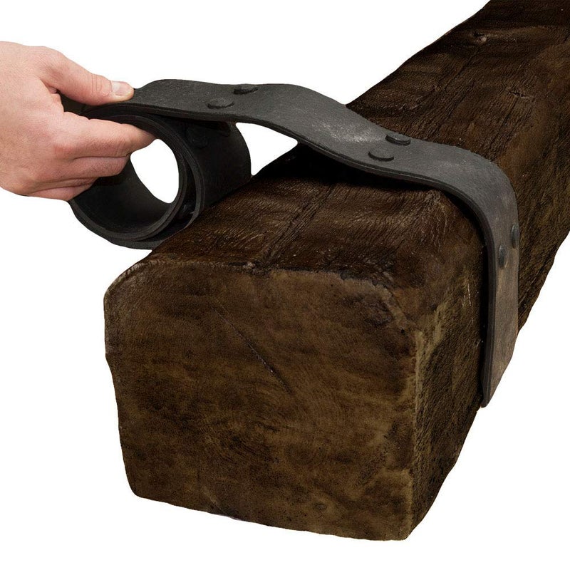 OUTWATER Architectural Products by Outwater 41-3/8 in. Long x 2-7/8 in. Wide Double Rubber Faux Wood Beam Strap  Black - Image 2